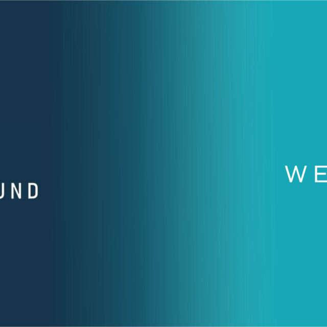 Movearound Logo und EGYM Wellpass Logo. Farbverlauf von dunkelblauem Hintergrund in türkisen Hintergrund.